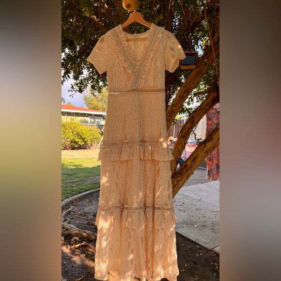 Vici Dresses & Skirts - Just Me Tiered Ruffled Lace Maxi Dress Size S